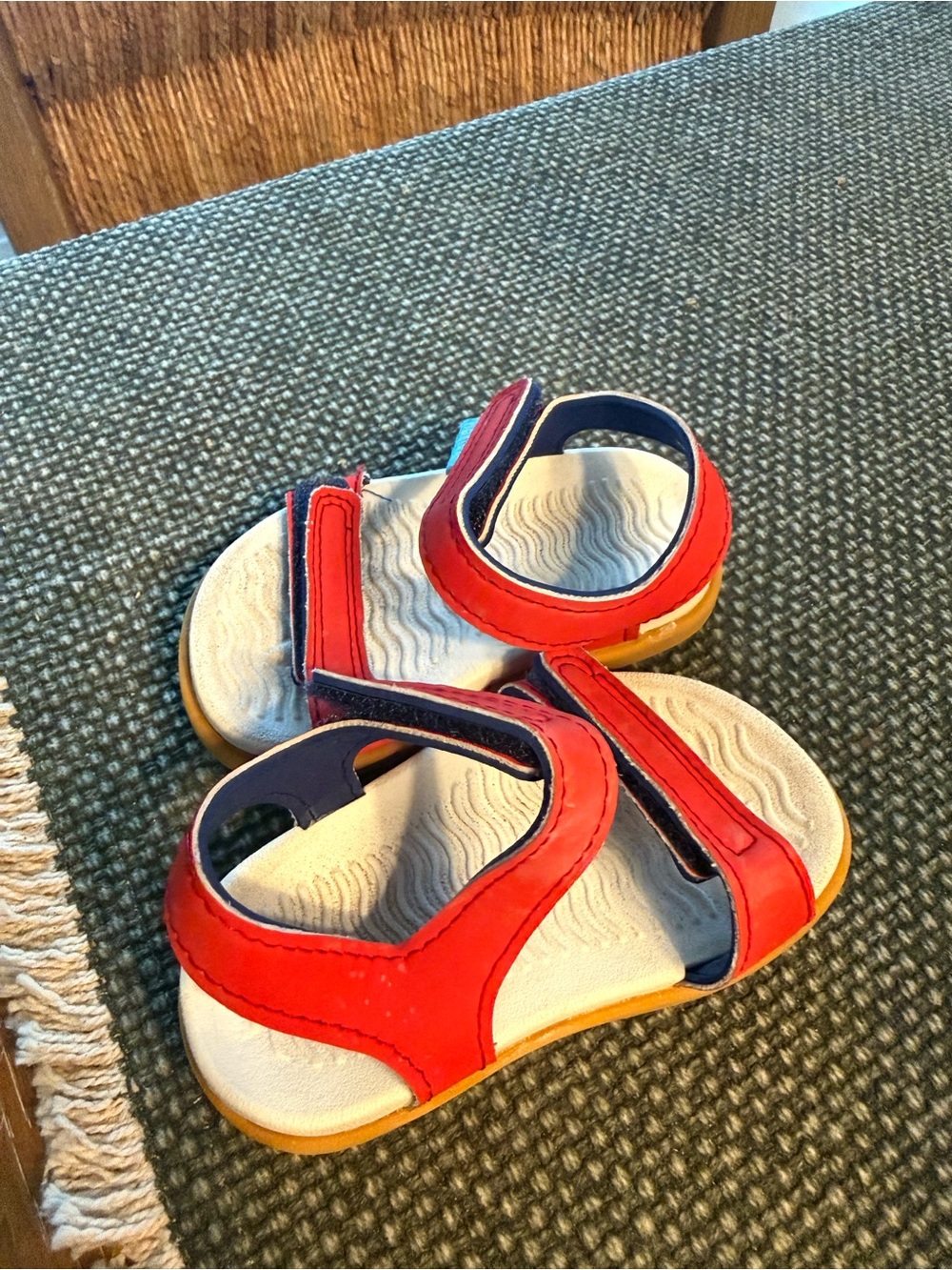 Natives Baby Red Open-Toe Sandals with Velcro Straps